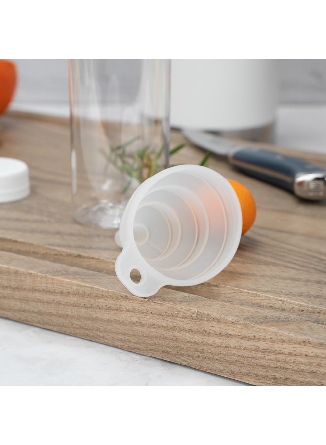 Restaurantware Met Lux 1.5 Ounce Collapsible Funnels, Set Of 5 Folding Kitchen Funnels - Durable, For Liquid And Powder Transfer, White Silicone Water Bottle Funnels, Fill Jars Or Bottles,  - Image 4