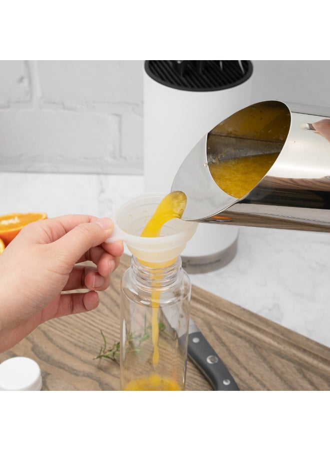 Restaurantware Met Lux 1.5 Ounce Collapsible Funnels, Set Of 5 Folding Kitchen Funnels - Durable, For Liquid And Powder Transfer, White Silicone Water Bottle Funnels, Fill Jars Or Bottles,  - Image 3