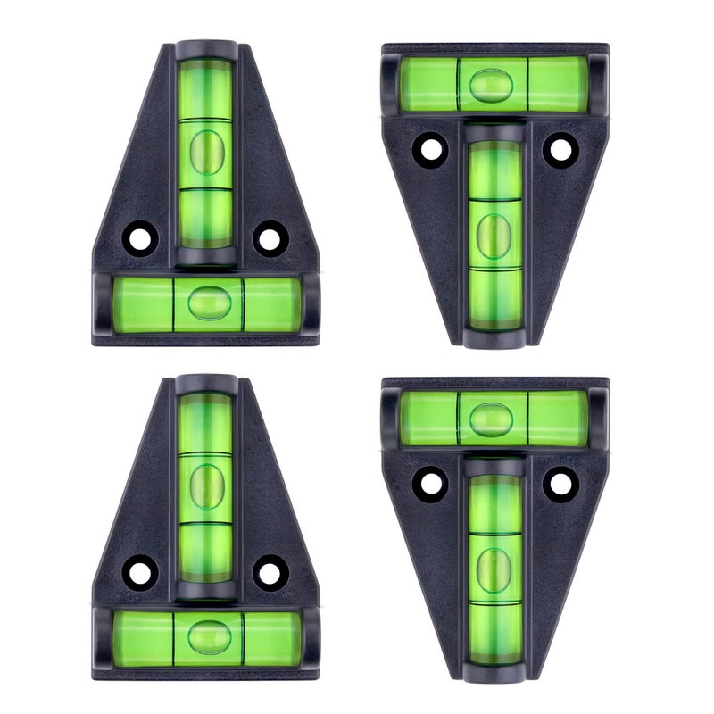 Firecore 4PCS RV T Level Bubble Levels Cross Check Bubble Two ways Multipurpose Spirit Ttype Level for RVs Camper Furniture Trailers Tripods Camera Equipment