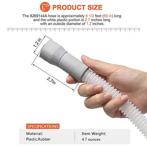 Beaquicy Universal 8269144A Dishwasher Drain Hose Extension 6 1/2 ft (80 inches) - Replacement for Kenmore Whirlpool Amana Crosley Estate Inglis Roper - Replaces WDF110PABB4,WDT710PAYM2,WDT970SAHNO,WDF310PLAB2 - Image 5
