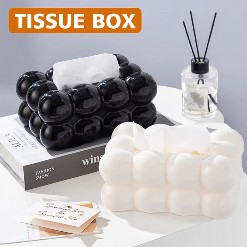 Elegant Bubble Napkin Holder, Tissue Dispenser for Bathroom, Office, Living Room, Black - Image 2