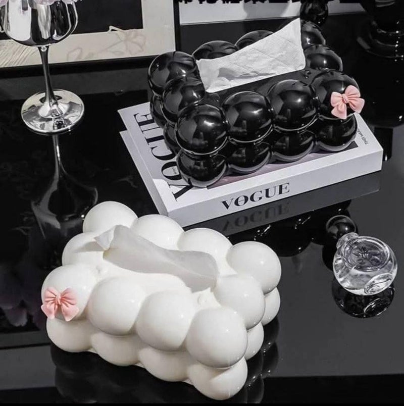 Elegant Bubble Napkin Holder, Tissue Dispenser for Bathroom, Office, Living Room, Black - Image 1