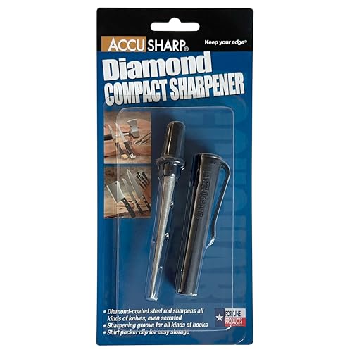 AccuSharp Diamond Compact Tapered Rod Sharpener, Portable Knife & Tool Sharpener for Serrated Blades, Fillet Knives & Fish Hooks, Knife Honing Steel Rod - Image 2