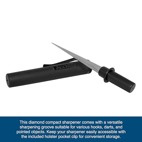 AccuSharp Diamond Compact Tapered Rod Sharpener, Portable Knife & Tool Sharpener for Serrated Blades, Fillet Knives & Fish Hooks, Knife Honing Steel Rod - Image 4