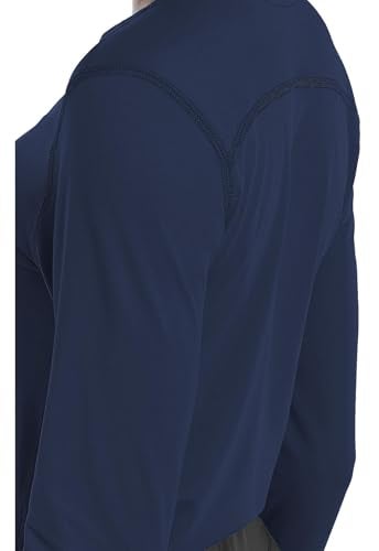 Med Couture Women's Underscrub Top Long Sleeve Performance Knit Tee, 360° Stretch, Lightweight & Ultra Soft Fabric - MC8499, XL, Navy - Image 4