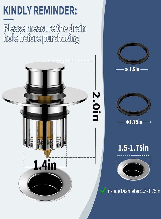 SIIU Bathtub Stopper | Shower Drain Hair Catcher, Pop-up Tub Stopper with Strainer | Bathroom Drain Plug | Drain Protector for 1-1/2 to 1-3/4"" Bath Drain Hole - Image 2