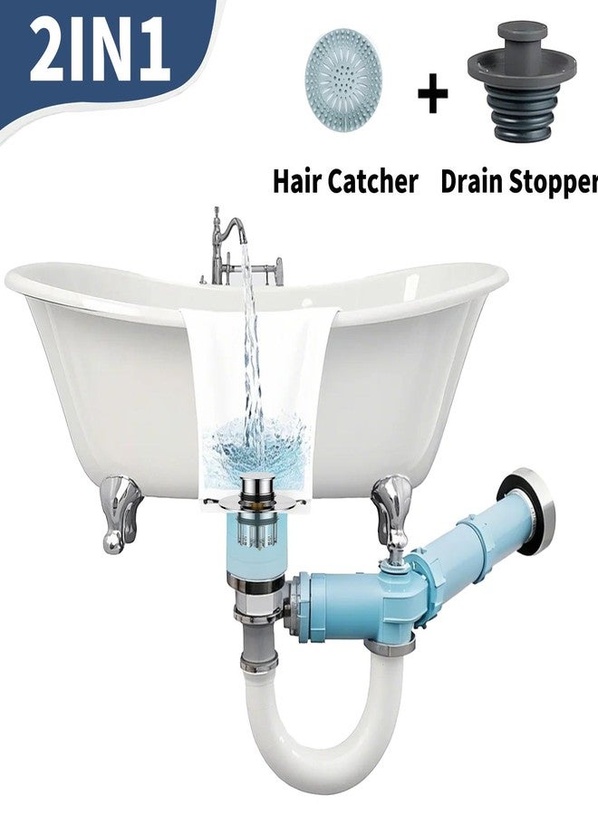 SIIU Bathtub Stopper | Shower Drain Hair Catcher, Pop-up Tub Stopper with Strainer | Bathroom Drain Plug | Drain Protector for 1-1/2 to 1-3/4"" Bath Drain Hole - Image 5