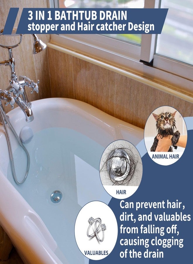 SIIU Bathtub Stopper | Shower Drain Hair Catcher, Pop-up Tub Stopper with Strainer | Bathroom Drain Plug | Drain Protector for 1-1/2 to 1-3/4"" Bath Drain Hole - Image 4