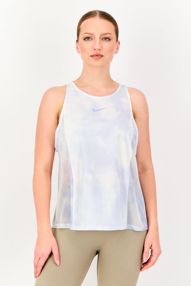 Nike Women Standard Fit Sleeveless Running Tank Top, Multicolor - Image 1