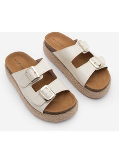 MARJIN Women's Thick Straw Sole Double Banded Casual Slippers Tulpe  - Image 3