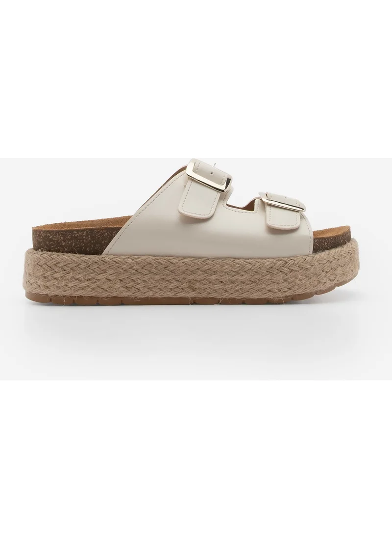 مارجين Women's Thick Straw Sole Double Banded Casual Slippers Tulpe