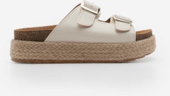 MARJIN Women's Thick Straw Sole Double Banded Casual Slippers Tulpe  - Image 2