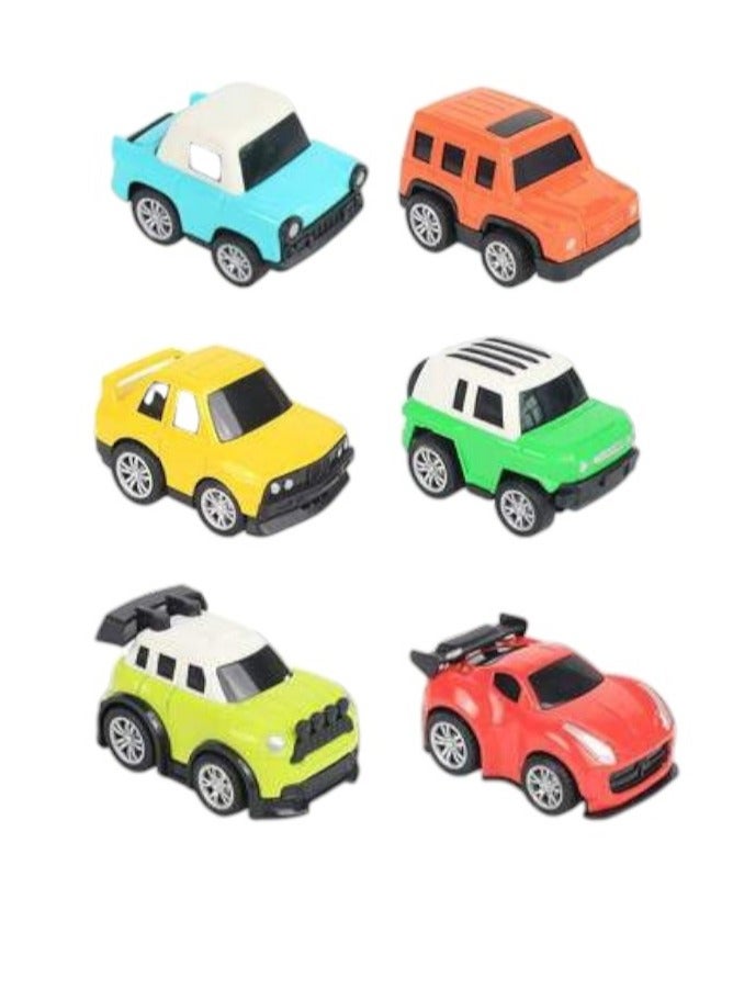 Toy Box Pull Back Metal Car Toys Set 6 Pcs Friction Power Car Toys Set for Boys - Image 1