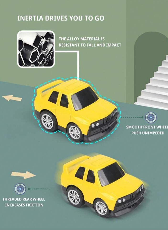 Toy Box Pull Back Metal Car Toys Set 6 Pcs Friction Power Car Toys Set for Boys - Image 5