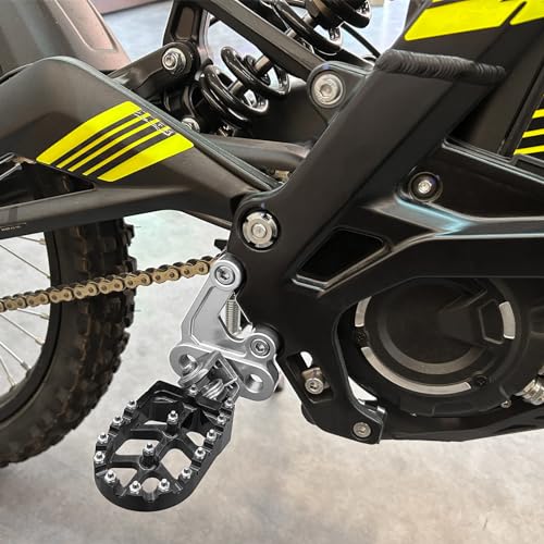 smotrcc SMOTECC Surron Foot Peg Brackets Electric Bike CNC Motorcycle FootPeg Pedal Bracket Compatible with Sur Ron Light Bee XSur Ron Light Bee S Silver - Image 3