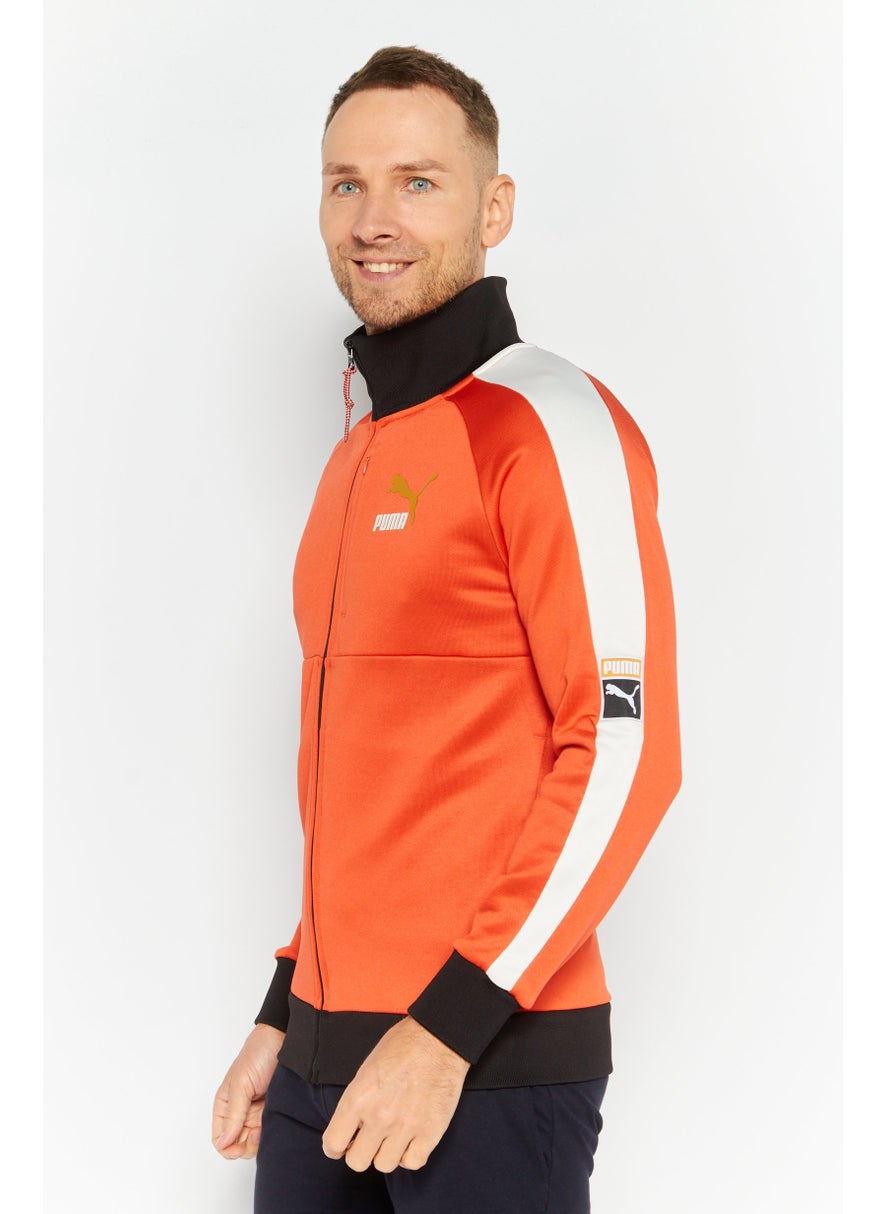 PUMA Men Sportswear Fit Long Sleeve Outdoor Bomber Jacket, Orange Combo  - Image 3