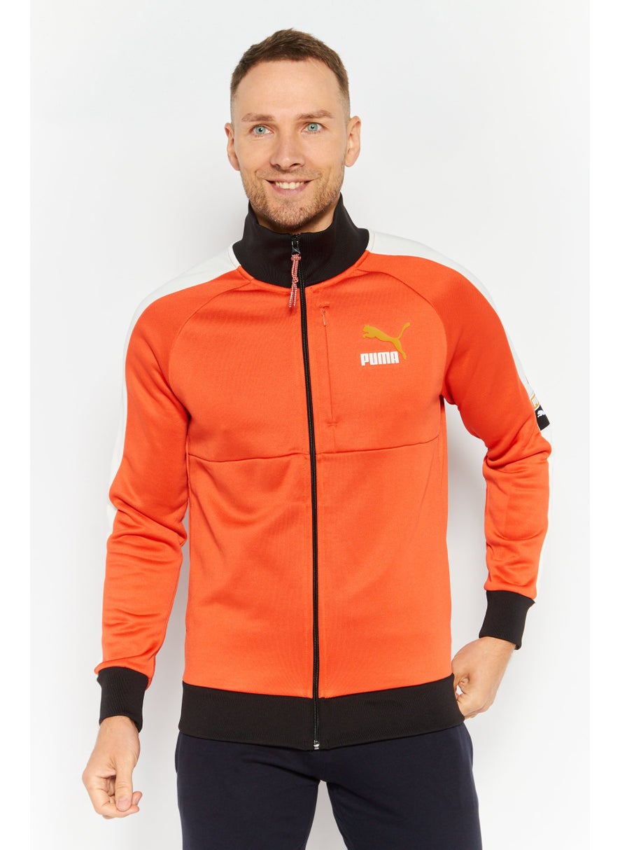 PUMA Men Sportswear Fit Long Sleeve Outdoor Bomber Jacket, Orange Combo  - Image 1