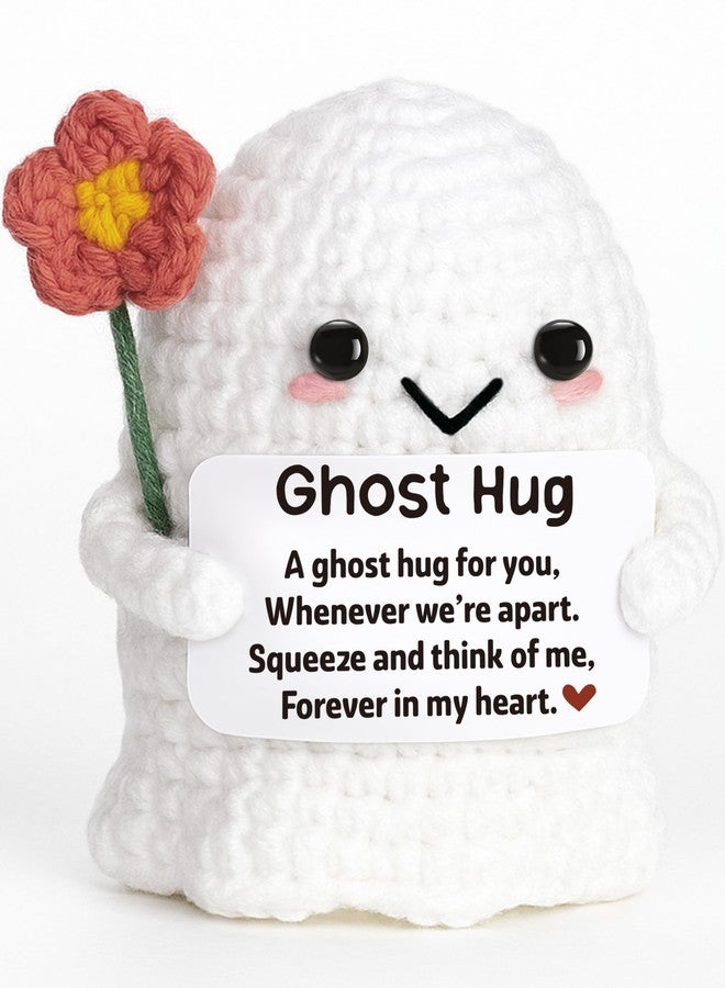 Frabaca Long Distance Relationship Gift, Handmade Crochet Ghost Plush “Ghost Hug, Thoughtful Present for Best Friends, Couples, Cancer Patient,Comfort for Apart Moments, Unique Artisan Crafted Hug Token - Image 1