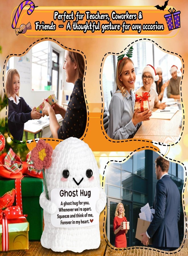 Frabaca Long Distance Relationship Gift, Handmade Crochet Ghost Plush “Ghost Hug, Thoughtful Present for Best Friends, Couples, Cancer Patient,Comfort for Apart Moments, Unique Artisan Crafted Hug Token - Image 4