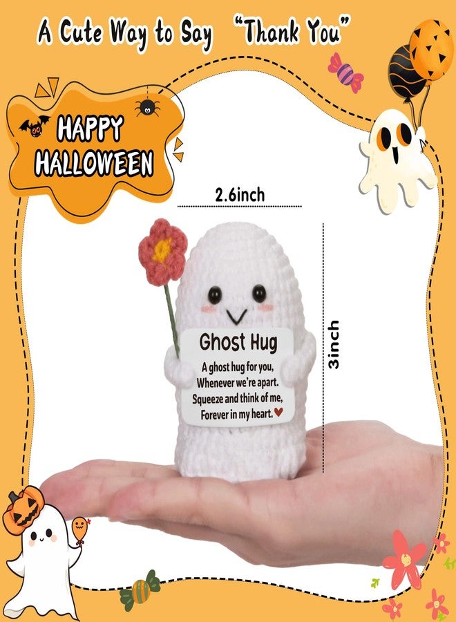 Frabaca Long Distance Relationship Gift, Handmade Crochet Ghost Plush “Ghost Hug, Thoughtful Present for Best Friends, Couples, Cancer Patient,Comfort for Apart Moments, Unique Artisan Crafted Hug Token - Image 2