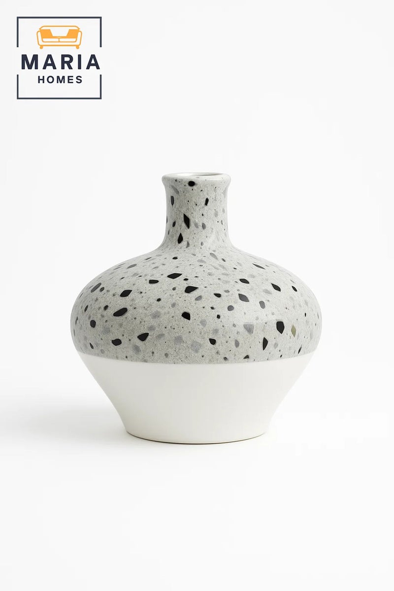 ماريا هومز مزهرية خزفية بنمط تيرازو – وعاء زهور حديث دائري مزخرف - Image 4