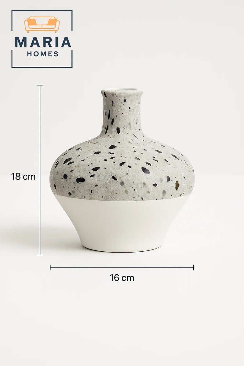 ماريا هومز مزهرية خزفية بنمط تيرازو – وعاء زهور حديث دائري مزخرف - Image 5