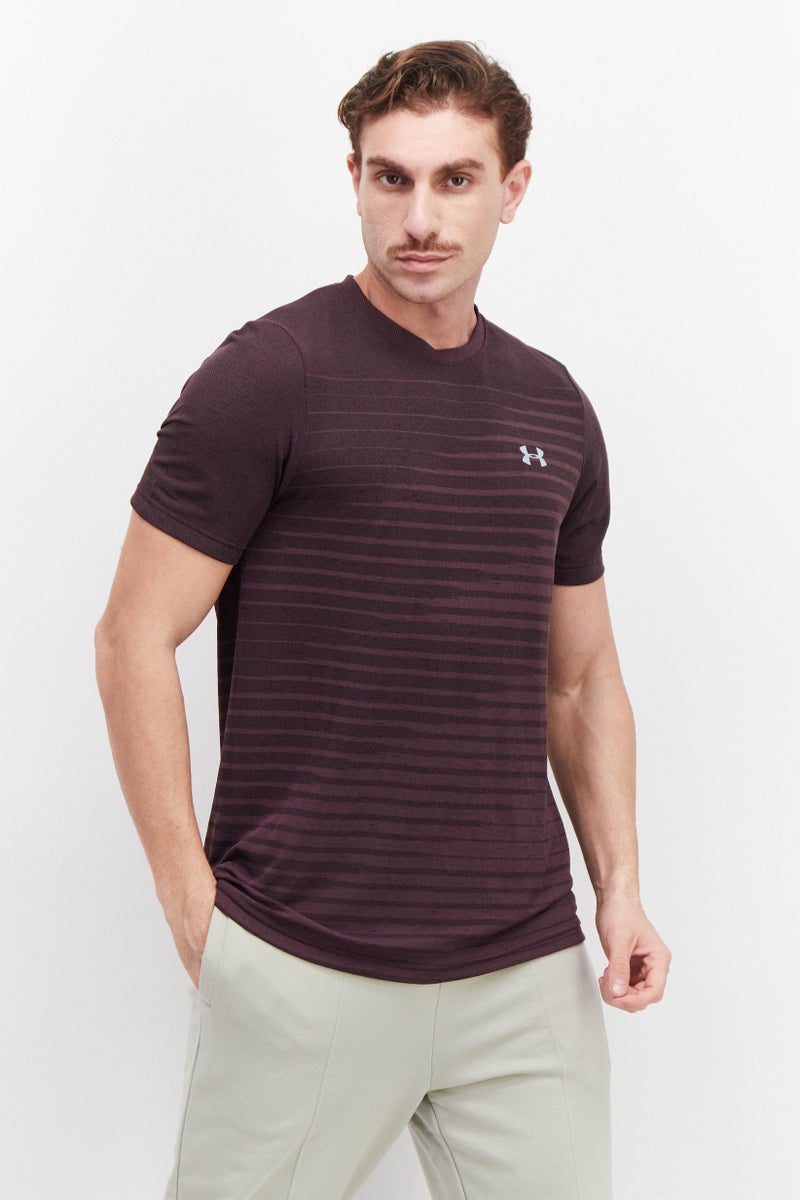 UNDER ARMOUR Men Sportswear Fit Seamless Training T-Shirt, Dark Purple - Image 1
