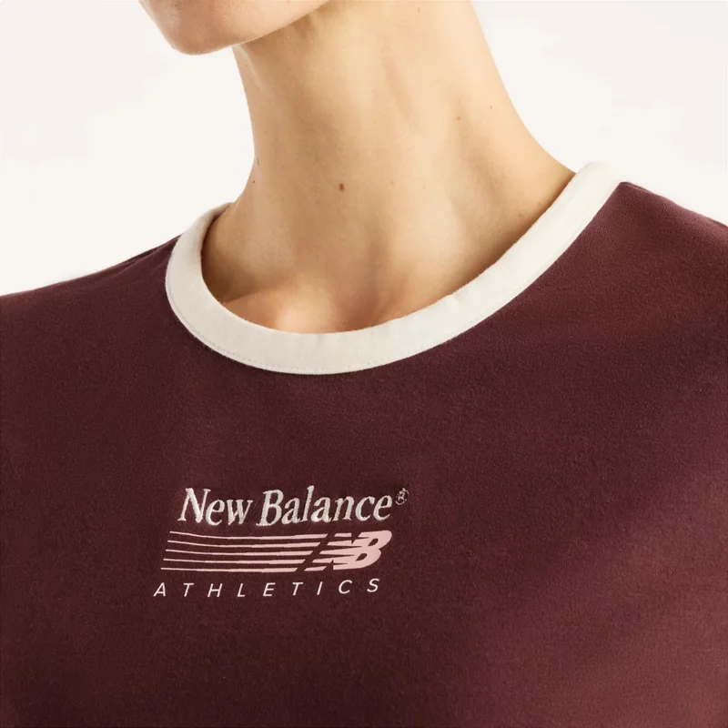 New Balance Cherry Leather Women's Trackside Ringer T-Shirt for Women | Best Price UAE