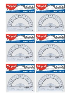 6-Piece Geometric Protractor 180 Degrees