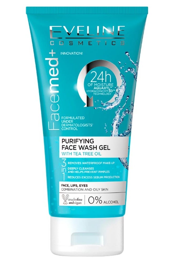 EVELINE COSMETICS Eveline Facemed + Purifying Face Wash Gel Tea Tree 150ml