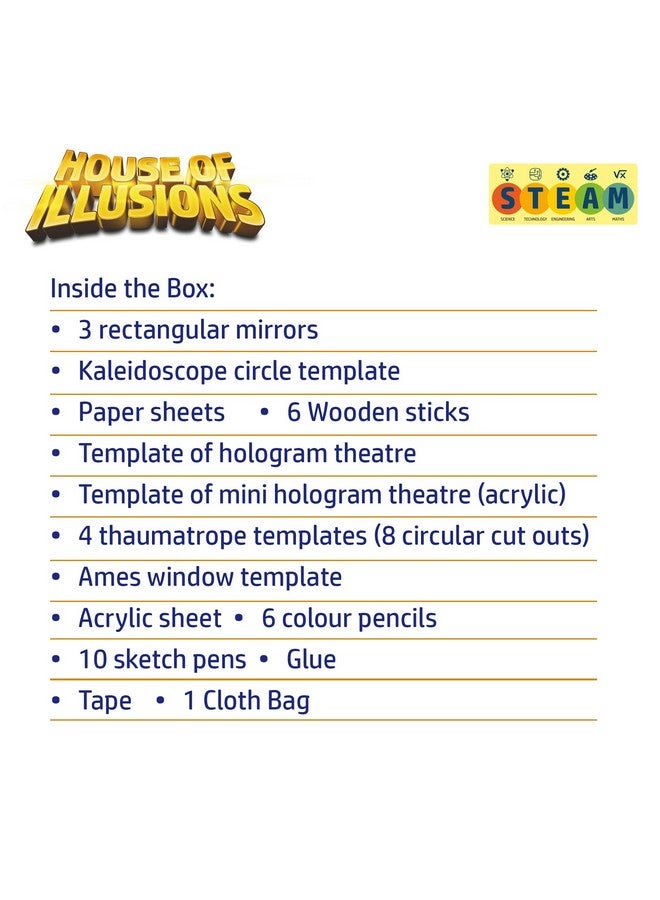 فلو لعبة لوحة ممتعة إبداعية من FLO Toys STEAM House of Illusions للأطفال، لعبة تعليمية وتجميعية مكونة من 5 أنشطة تحفز العقل للأولاد والبنات من سن 8 سنوات فما فوق - Image 4