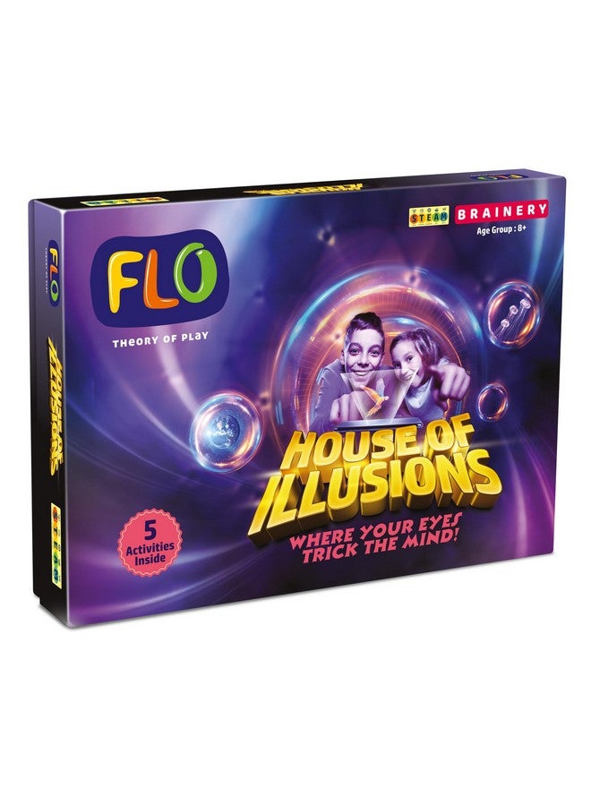 فلو لعبة لوحة ممتعة إبداعية من FLO Toys STEAM House of Illusions للأطفال، لعبة تعليمية وتجميعية مكونة من 5 أنشطة تحفز العقل للأولاد والبنات من سن 8 سنوات فما فوق - Image 5
