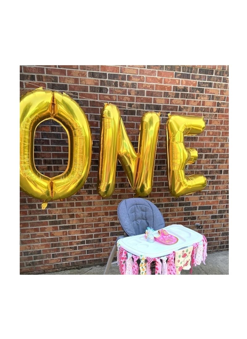 Party with Emma Gold Letter A to Z Balloons 32 inch Large Alphabet Balloons Gold Helium Foil Letter Balloon Banner for Birthday Party Anniversary Wedding Decoration (Gold-H) - Image 2