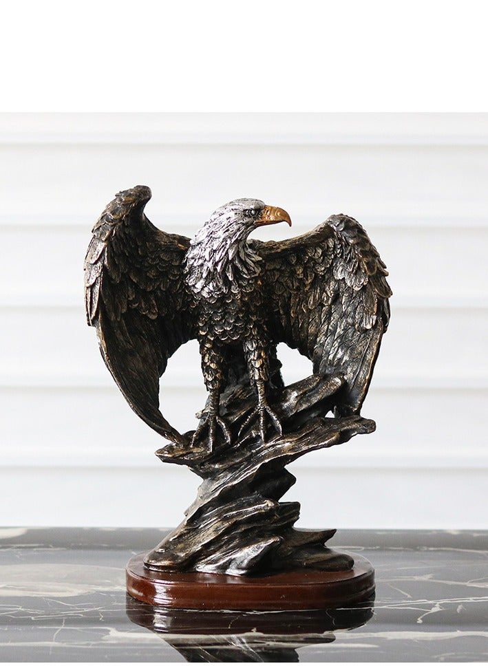 M MIAOYAN Lifelike Eagle Statue Resin Figurine | Luxury Desktop Decor for Home, Office, Living Room & Study - Image 1
