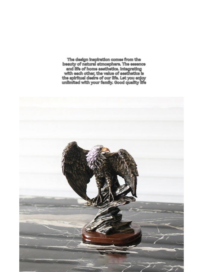 M MIAOYAN Lifelike Eagle Statue Resin Figurine | Luxury Desktop Decor for Home, Office, Living Room & Study - Image 4