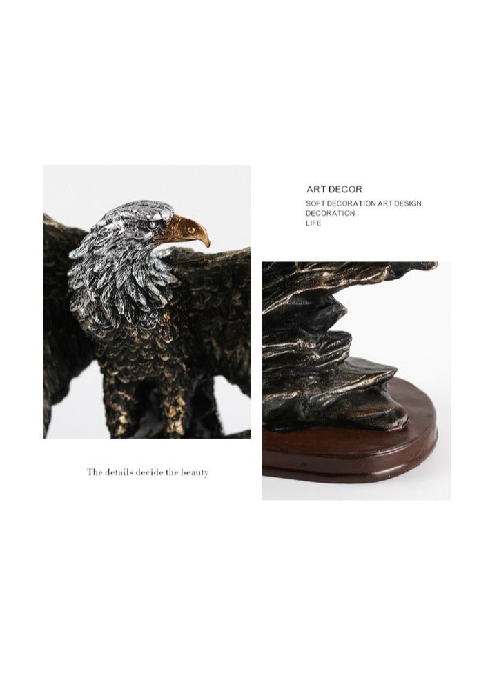 M MIAOYAN Lifelike Eagle Statue Resin Figurine | Luxury Desktop Decor for Home, Office, Living Room & Study - Image 5