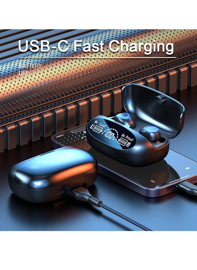 Generic - Wireless Earbuds Bluetooth 5.3 True Wireless Headphones with LED Display Charging Case IPX7 Waterproof USB-C Button Control Powerful Bass in Ear Earphones One-Step Pairing Headset - Image 1