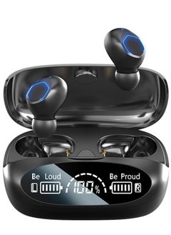 Wireless Earbuds Bluetooth 5.3 True Wireless Headphones with LED Display Charging Case IPX7 Waterproof USB-C Button Control Powerful Bass in Ear Earphones One-Step Pairing Headset