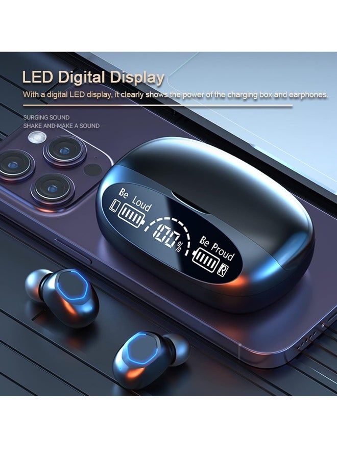 Generic - Wireless Earbuds Bluetooth 5.3 True Wireless Headphones with LED Display Charging Case IPX7 Waterproof USB-C Button Control Powerful Bass in Ear Earphones One-Step Pairing Headset - Image 1