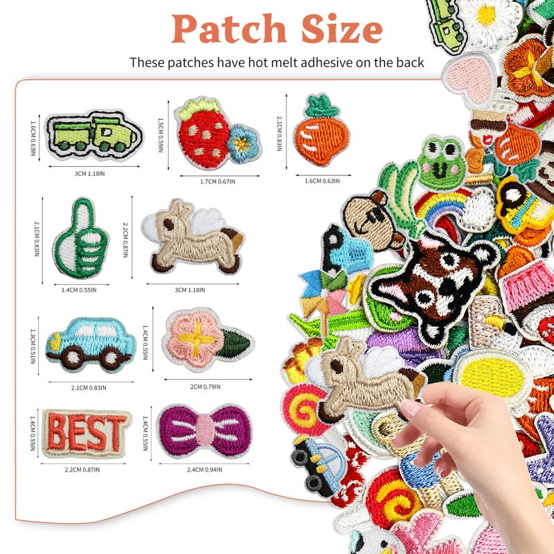 Acrebow 67 Pcs Small Iron On Patches Random Assorted Embroidered Applique Sew On Mini Cartoon Patches for Kids Clothes Fabric Crafts Clothing Jeans Hats Jackets Backpacks Bags for Children Toddler - Image 3