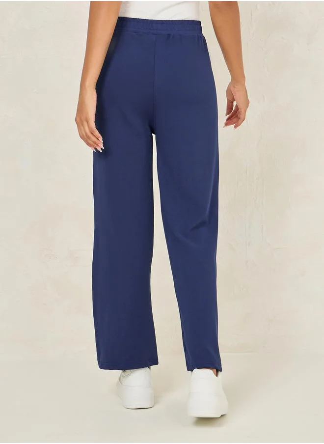 Styli Solid Fit & Flare High Rise Full Length Leggings