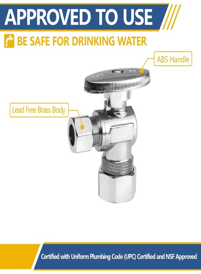 GUOFIS 20 Pack Angle Stop Valve,1/4 Turn Water Shut Off Valves,1/2" Nominal (5/8" OD) Compression Inlet x 3/8" OD Compression Outlet Shut-off Valve Plumbing(VALVE116-20Pack) - Image 4
