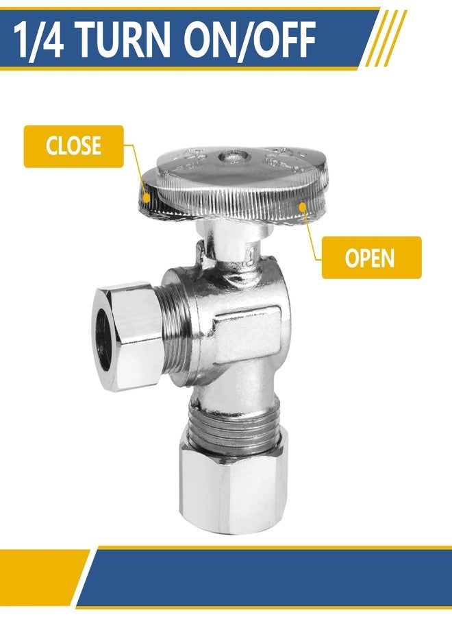GUOFIS 20 Pack Angle Stop Valve,1/4 Turn Water Shut Off Valves,1/2" Nominal (5/8" OD) Compression Inlet x 3/8" OD Compression Outlet Shut-off Valve Plumbing(VALVE116-20Pack) - Image 5