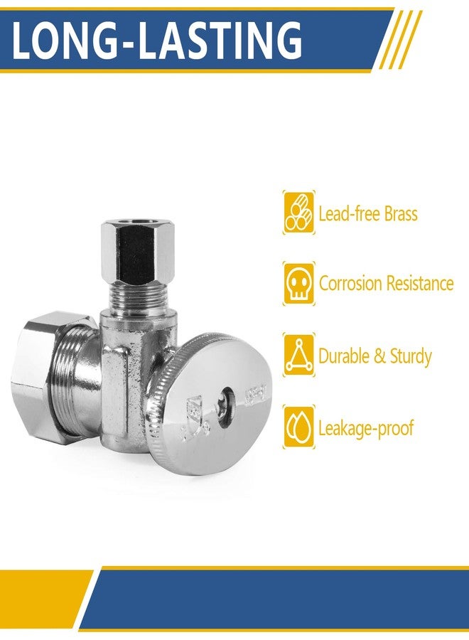 GUOFIS 20 Pack Angle Stop Valve,1/4 Turn Water Shut Off Valves,1/2" Nominal (5/8" OD) Compression Inlet x 3/8" OD Compression Outlet Shut-off Valve Plumbing(VALVE116-20Pack) - Image 3