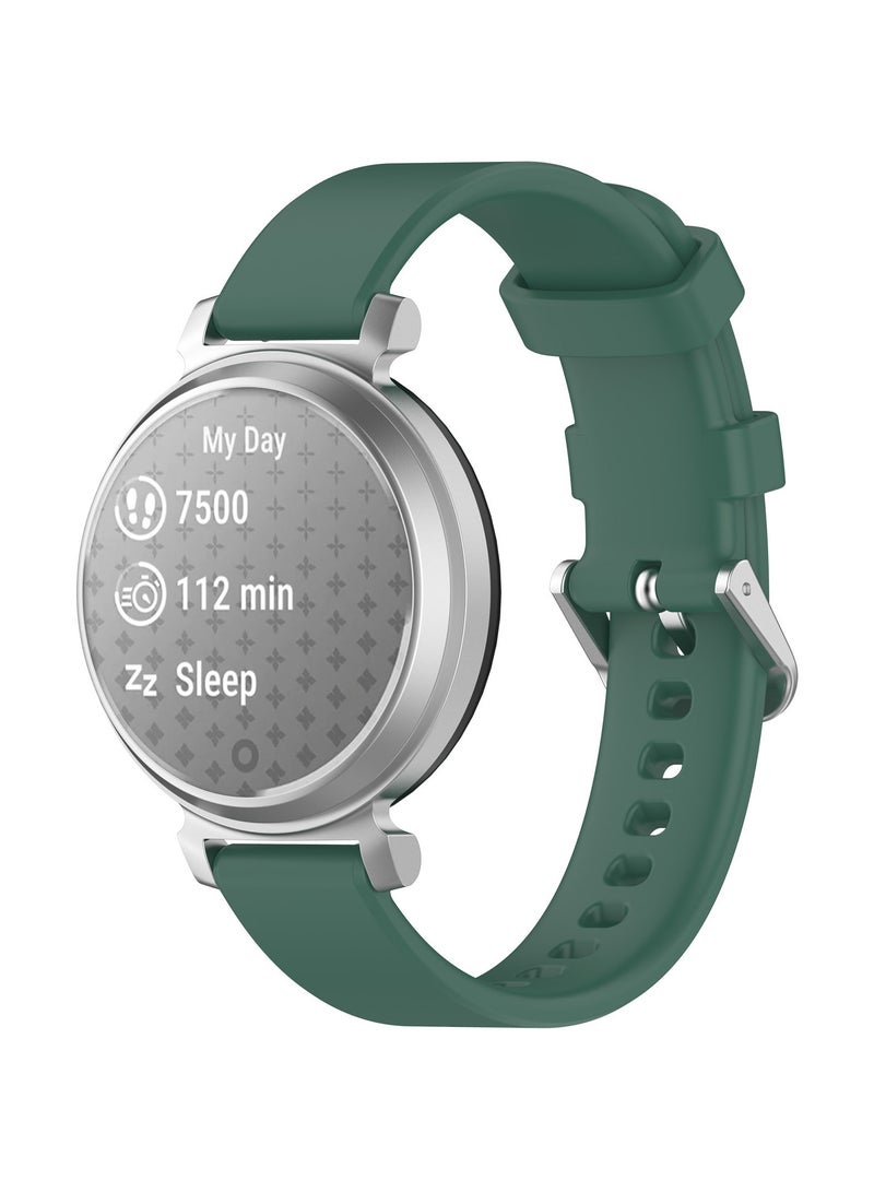 سوار متوافق مع جارمين ليلى 2 سوار النشطة 14mm لينة سيليكون نقطة استبدال سوار سيدة ( الأخضر )