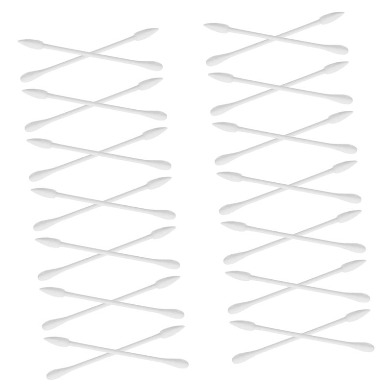 30 قطعة من أعواد القطن المزدوجة النهاية معبأة بشكل فردي لتنظيف الأذن وإزالة المكياج بحجم السفر - Image 1