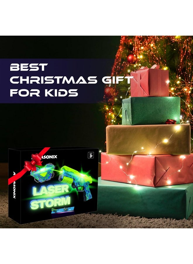 Atlasonix Laser Tag Set For Boys Age 8-12, Christmas & Birthday Gift Lazer Tag Game With 2 Guns & Vests, Fun Indoor Outdoor Laser Tag For Kids & Adults, High-Tech Blaster For Family Play (2 Pack)  - Image 2