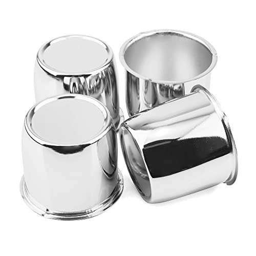 Rheedal 4Pcs 3.13inch Trailer Wheel Center Caps Push Through 3.13" Bore 3.31" Tall Hub Cap for Truck SUV RV Wheel Rim, Chrome Silver Wheel Cover - Image 1