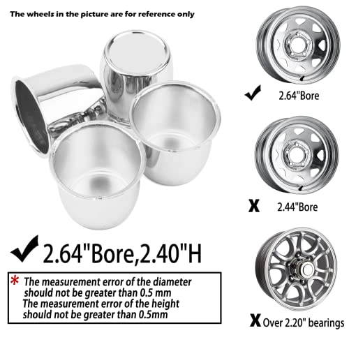 Rheedal 4Pcs 3.13inch Trailer Wheel Center Caps Push Through 3.13" Bore 3.31" Tall Hub Cap for Truck SUV RV Wheel Rim, Chrome Silver Wheel Cover - Image 5