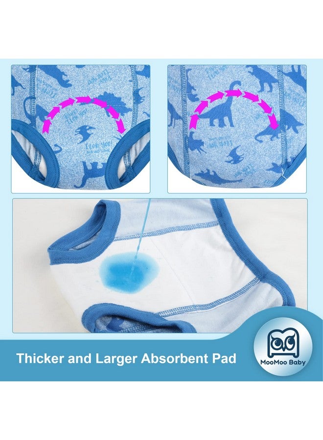 MooMoo Baby Potty Training Underwear for Boys Absorbent Cotton Training Pants Washable and Reusable 2T-7T 6 Packs - Image 2